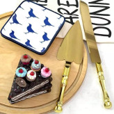 کارد و کفگیر جفتی کیک مدل طلایی