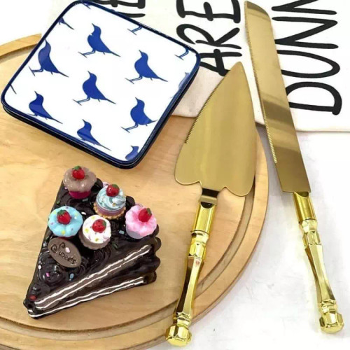 کارد و کفگیر جفتی کیک مدل طلایی