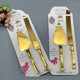 Golden model cake knife and spatula set
