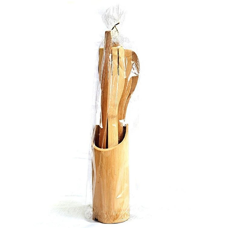 Gefkir bamboo ladle service, 4 pieces, home lux model